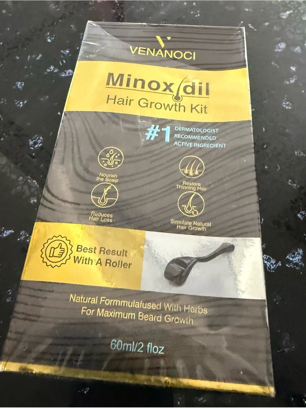 5% Minoxidil hair & Beard Growth Kit – Black & Yellow